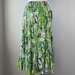 NWT Multiples Green Floral & Botanical Skirt